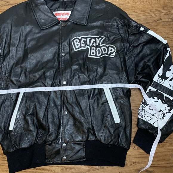 Vintage Betty Boop American Toons Adult Leather Jacket Size Large - Picture 2 of 8
